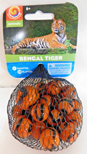 BENGAL TIGER- Net Of 24 Player Mega Vacor Marbles 1 Shooter-Instructions,Facts