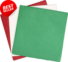 Christmas Tissue Paper 75 Sheets 20x20 Red Green White Holiday Wrapping