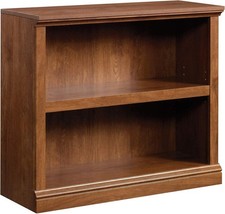 Bookcase Wide Shelf Walnut Finish Closed Back 2-SectioN