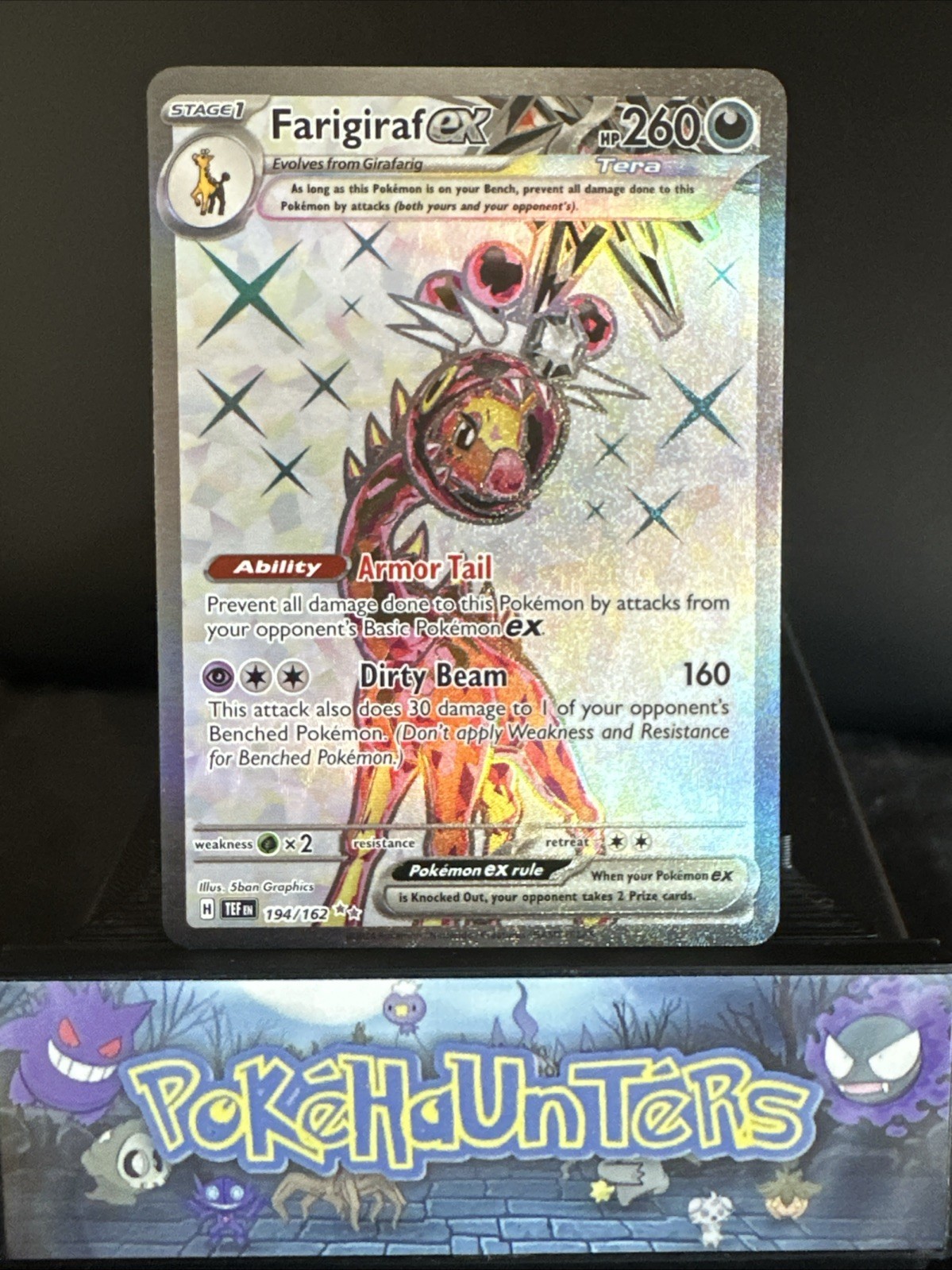 Pokemon Card Farigiraf EX 194/162 Temporal Forces Holo Ultra Rare NM
