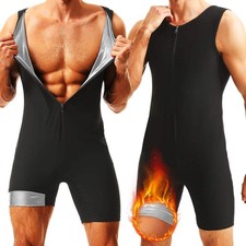 Men 3-In-1 Sauna Sweat Vest Heat Trapping Weight Loss Body Shaper Workout Tank T