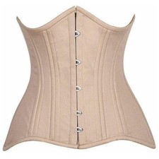 Daisy Corsets Top Drawer CURVY Nude Cotton Double Steel Boned Underbust Cincher