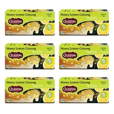 Celestial Seasonings Honey Lemon Ginseng Green Tea, 20 Count (Pack of 6) 
