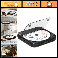 Portable CD Player with Dual Stereo Speakers, Bluetooth, Rechargeable, AUX/USB,