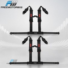 4 Point Racing Seat Buckle Seat Belt 3 Nylon Wheavy Duty Shoulder Pads Bk 2pcs 4 Point Racing Seat Buckle Seat Belt 3 Nylon Wheavy Duty Shoulder Pads Bk 2pcs