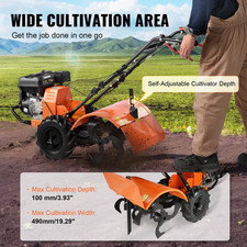 VEVOR Motoculteur Thermique Moteur Essence 212CC 4 Temps Pour Potager Jardinière