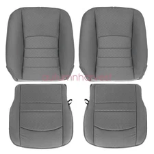 4Pcs For 2013-2018 Dodge Ram 1500 2500 Tradesman Both Side Cloth Seat Cover Gray