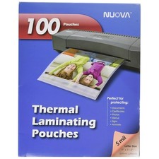 100-Pack 5 Mil Thermal Laminating Pouches - Crystal Clear Letter Size 9 x 11.5 