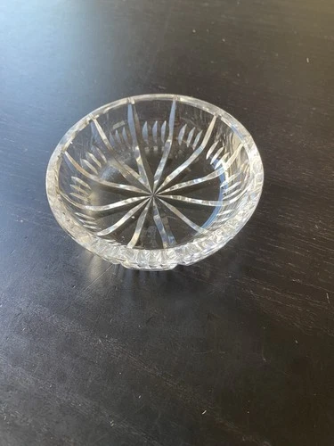 Waterford Trinket Bowl Crystal Ring Coin Jewelry Holder 3inch Vtg Round
