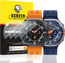 4 Pack for 2025/2024 Galaxy Watch Ultra 47Mm Screen Protector, Tempered Glass, 9