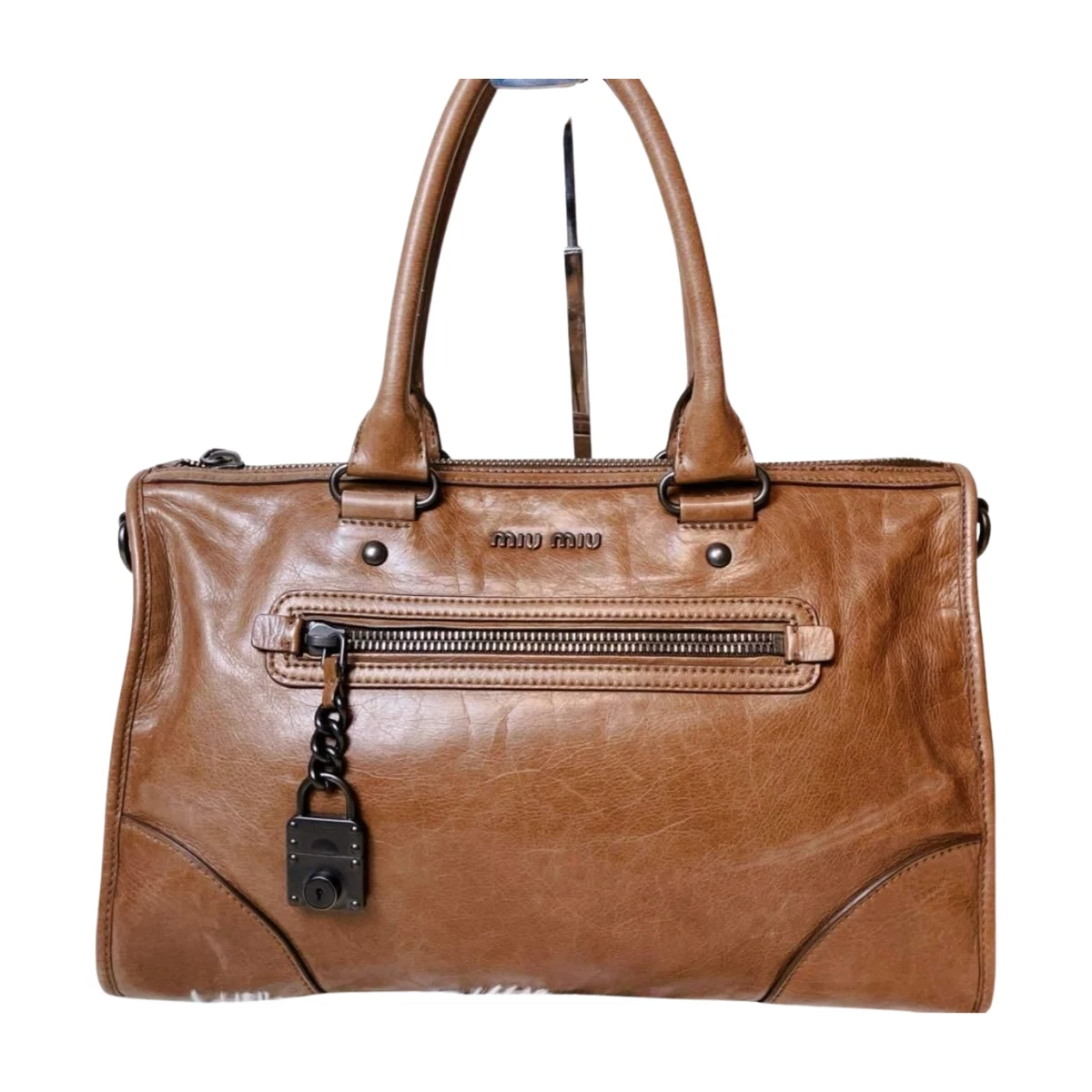 Brown Leather Exterior Miu Miu Bags & Handbags for Women for sale