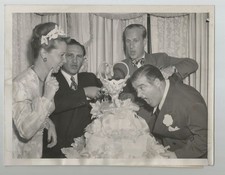 BUD ABBOTT Lou Costello 1945 WEDDING Candid Original 6x8 MANAGER Eddie Sherman