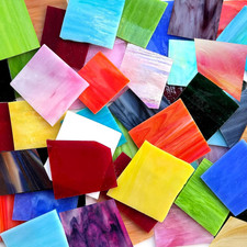 2.2Lb Stained Glass Scraps, Mosaic Glass Pieces, Mosaic Tiles for Crafts and Mos