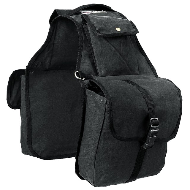 Sacoches De Selle Cheval Tough-1 Nyon Robuste - Noir - Lot De 2