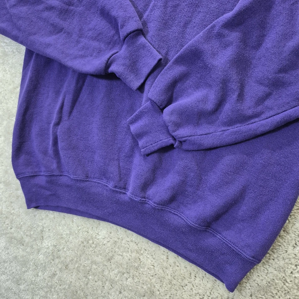 Винтажный JERZEES пустой Crewneck толстовка мужская XL тонкий фиолетовый США 90-х Y2K папа - Изображение 3 из 4