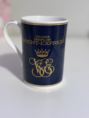 Crowned OE Script Monogram Logo Orient Express Mug 24 Carat Gold Souvenir GUC
