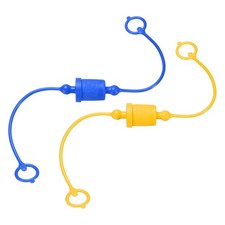 2 Set 3/8 ISO-A Hydraulic Hose Male Dust Cap Female Plug Cover Blue/Yellow