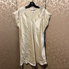 Oscar de la Renta Pink Label Vintage Yellow Satin Nightgown Dress Size Small S