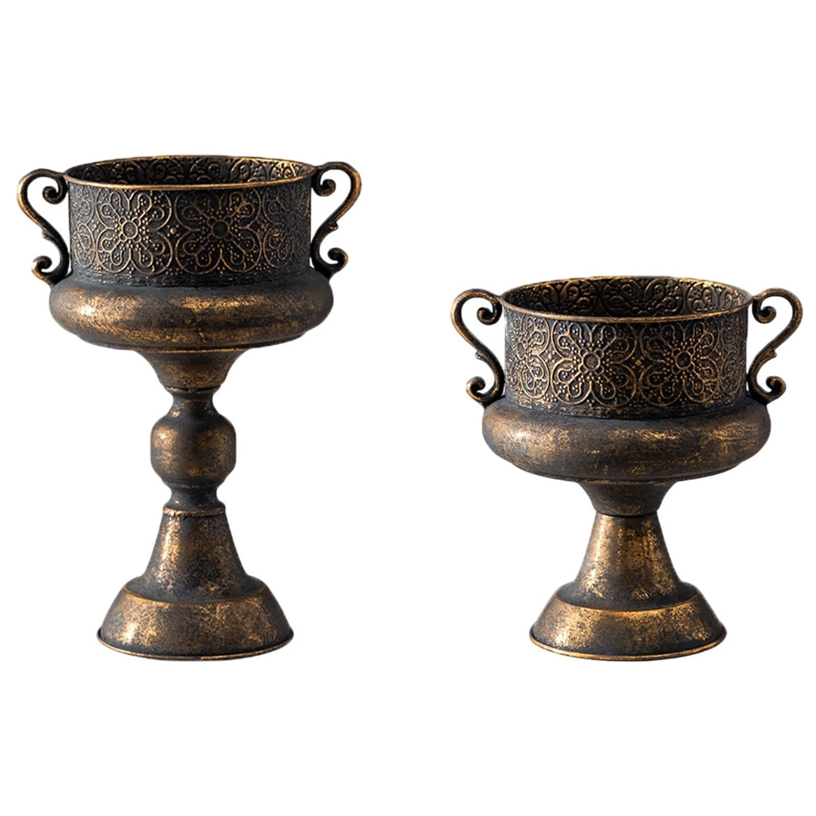 Vintage Style Flower Pedestal Vase Floral Arrangement Pot Flowerpot