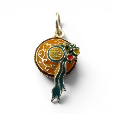 Sterling Silver Enamel Straw Hat Flowers Charm for Bracelet Garden Summer Gift