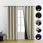 100% Beige Blackout Curtains for Bedroom,Room 54"W x 84"L (Pack of 2),