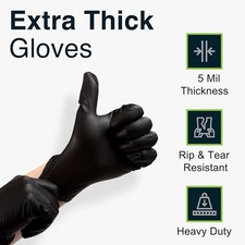 Black Disposable Vinyl Powder Latex Free Medical Gloves Medium S/M/L/XL 100