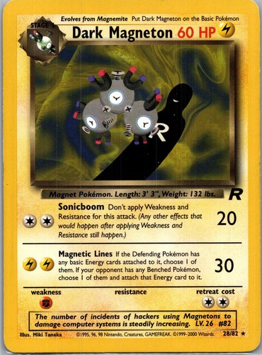 Dark Magneton 28/82 Rare Team Rocket Pokemon Unlimited Lightly Played