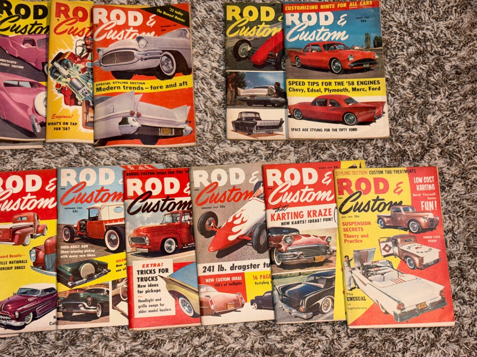Lot Of 25 Vintage Rod & Custom Magazines Years 1957 ,1958, 1959, 1960 & 1961