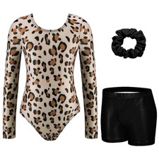 Gymnastics Leotards for Girls Long Sleeve Sparkly Dance Unitards Biketards wi...