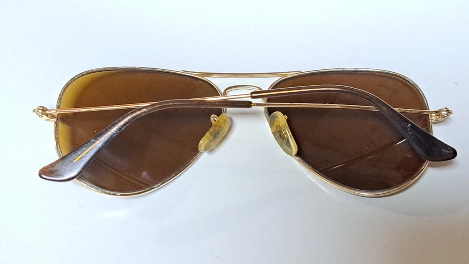 RayBan Aviator montatura oro RB3025 lenti 55mm avana tabacco  - Immagine 2 di 4