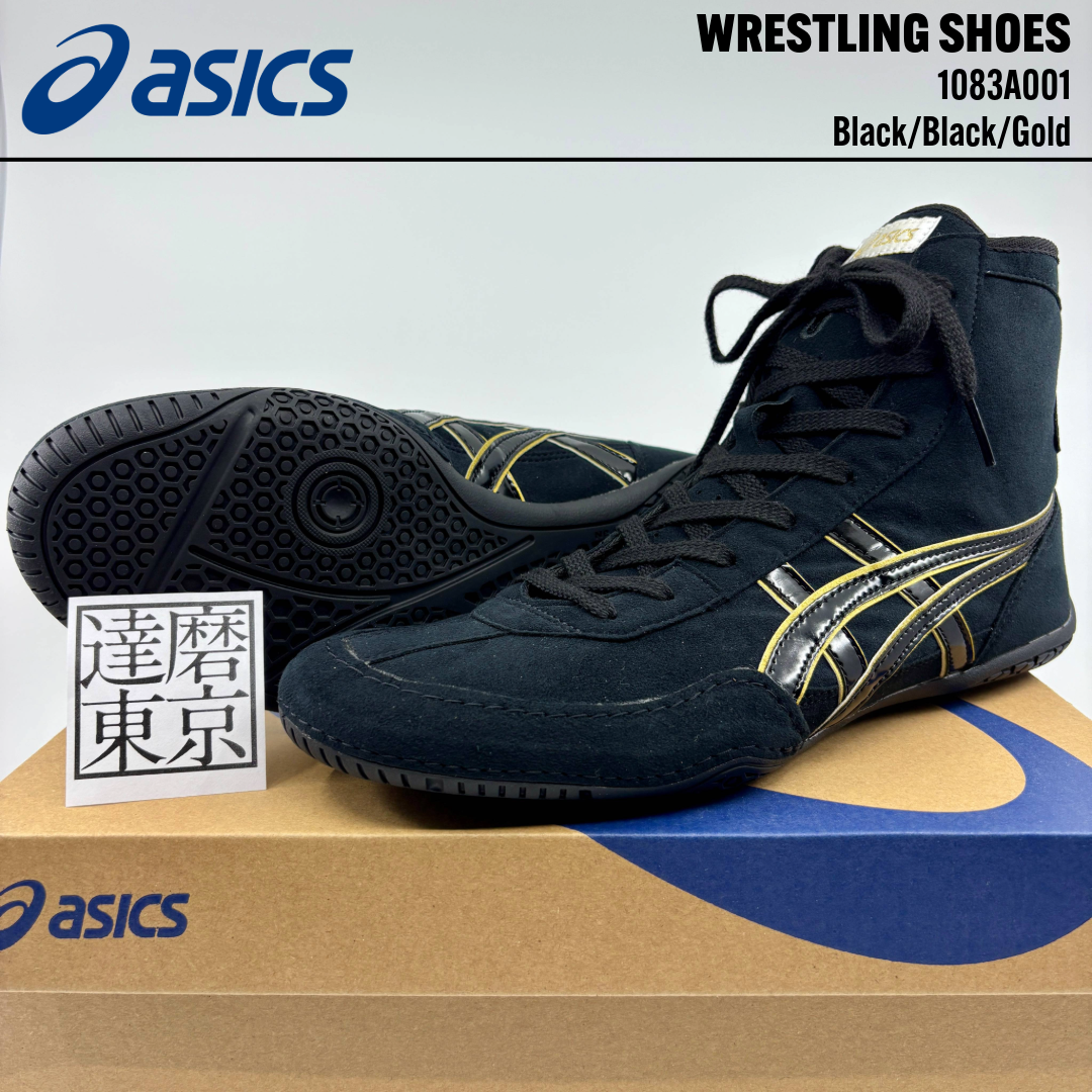 ASICS Wrestling Boxing Shoes 1083A001 EX-EO TWR900 Black/Gold