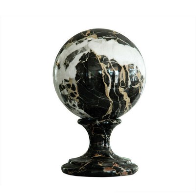Black Portoro Marble Sphere Table Sculpture Sphere Orb Home Design Ø 12Cm