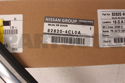 828204CL0A Genuine Nissan MLDG RR DOOR 82820-4CL0A | eBay
