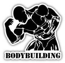 Bodybuilding Silhouette Car Bumper Sticker Decal - "SIZES"