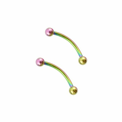Coppia Bilanciere Lingua Occhi di Serpente 16G Acciaio Chirurgico Anodizzato - 4 Colori - Foto 4 di 6