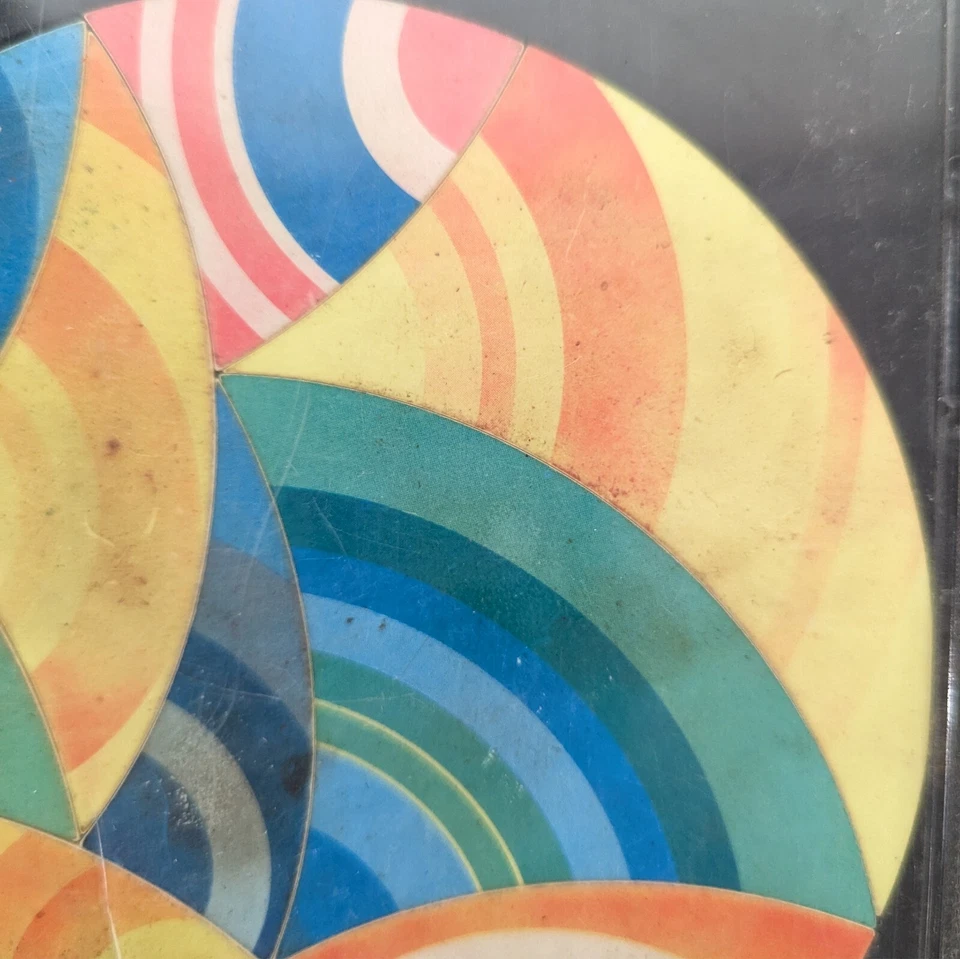 Rompecabezas de drenaje de cerebros redondo profundo vintage años 60 1969 rompecabezas psicodélico Mattel Foto 3 de 4