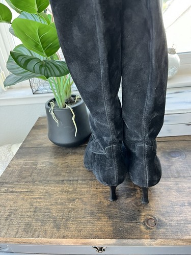 Peter Kaiser Black Suede Stretch Boots Size 5.5(Fits Size 8) Elegant Classic - Picture 3 of 9
