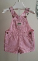 EUC Girls Pink Striped Osh Kosh B'gosh Overall Jumper Shortall Sz 18 Mths