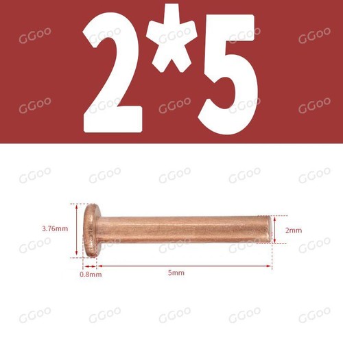 Solid Copper Flat Head Rivets - 1.5mm 2mm 2.5mm 3mm 4mm 5mm 6mm 8mm - Picture 12 of 83