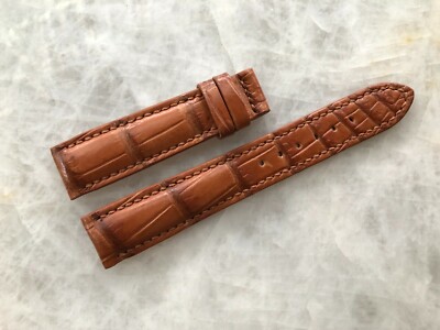 18mm/16mm Brown Alligator Crocodile Embossed Leather Watch Strap Band