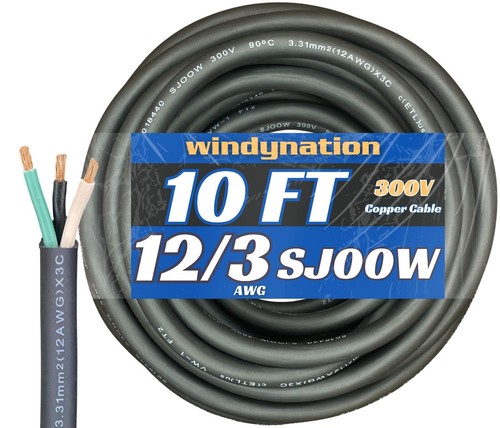 WindyNation 2-DAY SHIPPING 12/3 SJOOW Cable 12 Gauge 3 Conductor 300V Cable Wire - Picture 19 of 102