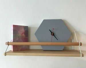 Mid Century Modern Hexagon Clock Green Grey Kitchen Wall Clock Ebay