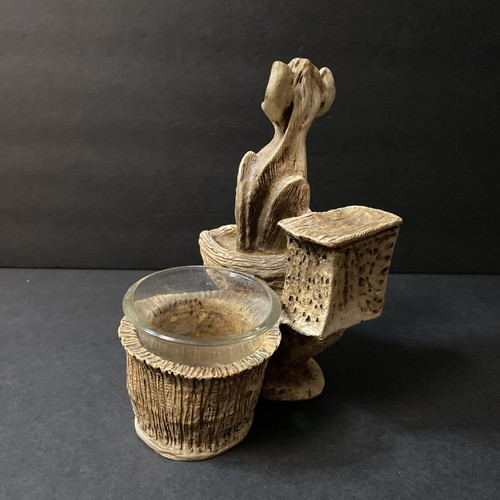 Vintage Trinket/Votive Holder Cheeky Monkey On Toilet Figurine Signed Ricardo - Picture 6 of 12