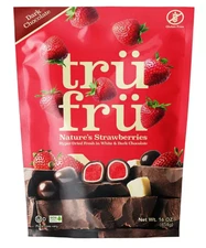 Tru Fru Hyper-Dried Real Strawberries in White and Dark Chocolate 16 oz