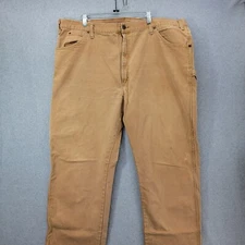 Dickies Jeans Men’s 44x32 Brown Duck Carpenter Cargo Work Pants RN20697
