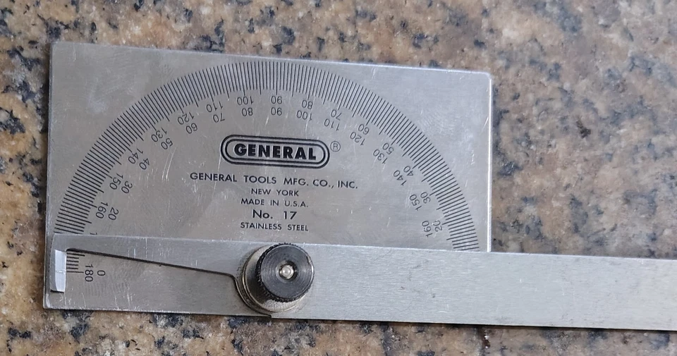 VINTAGE GENERAL HARDWARE No. 17 STAINLESS STEEL PROTRACTOR - Image 3 of 4