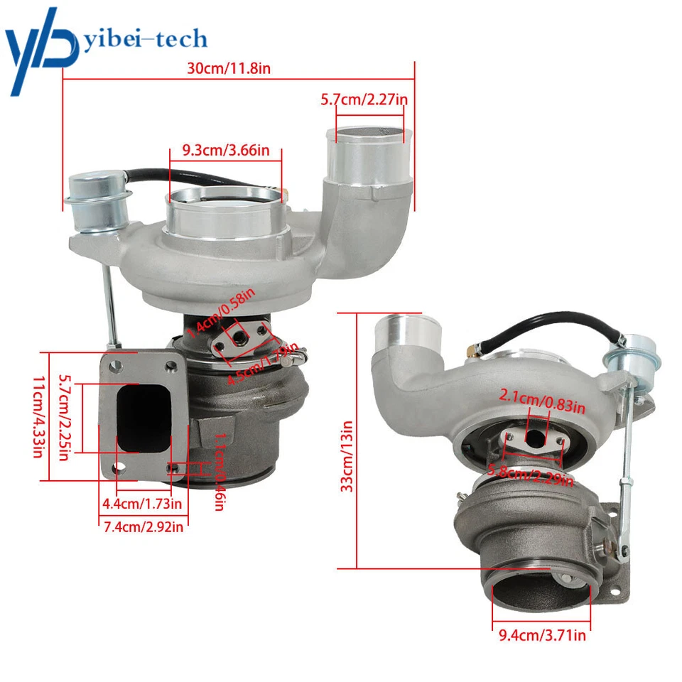 Cargador turbo para Dodge Ram Cummins 2003-2004,5 5,9 L HY35W T3 5086863AB 3599811 Foto 2 de 4