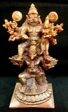 Laxmi Narsimha On Garuda In Pure Solid Copper