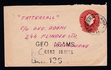 1953 QUEEN ELIZABETH II 3 1/2d PRE-DECIMAL STAMP EMBOSSED COVER WESTERN CAMP #4