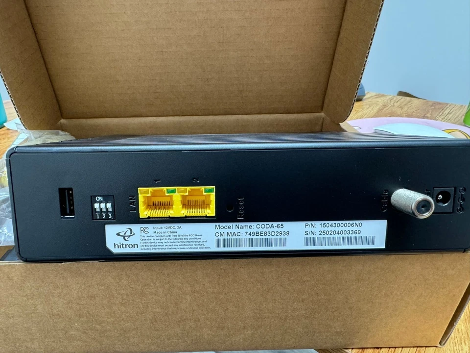 Hitron CODA -65 DOCSIS 3.1 Modem | Pairs with Any WiFi Router or Mesh WiFi NEW - Image 3 of 4